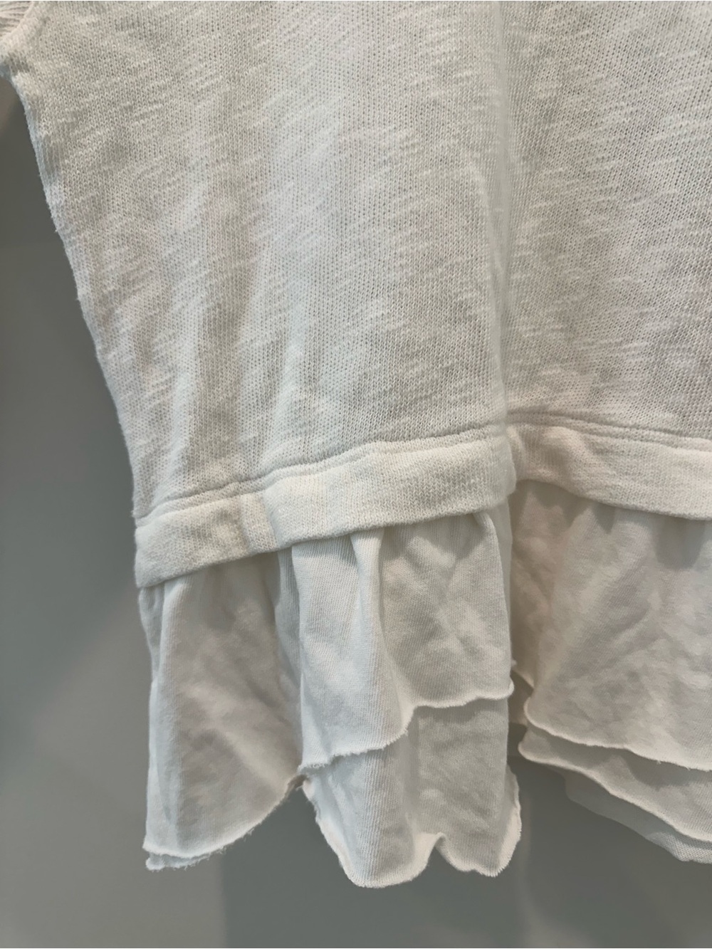 Free People Maddie Layered Hem Sweater Size Small White Slouchy Cozy Long Sleeve - Picture 6 of 14
